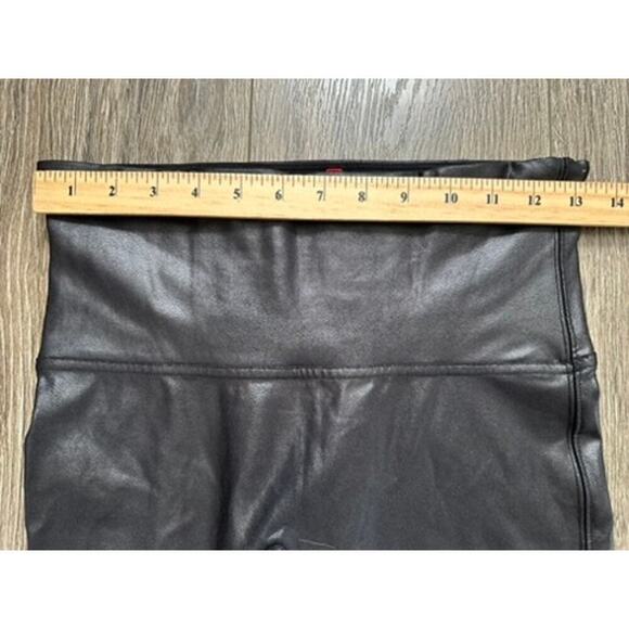 Spanx by Sara Blakely Faux Leather Moto Leggings Womens Size L Black Biker - Picture 4 of 9